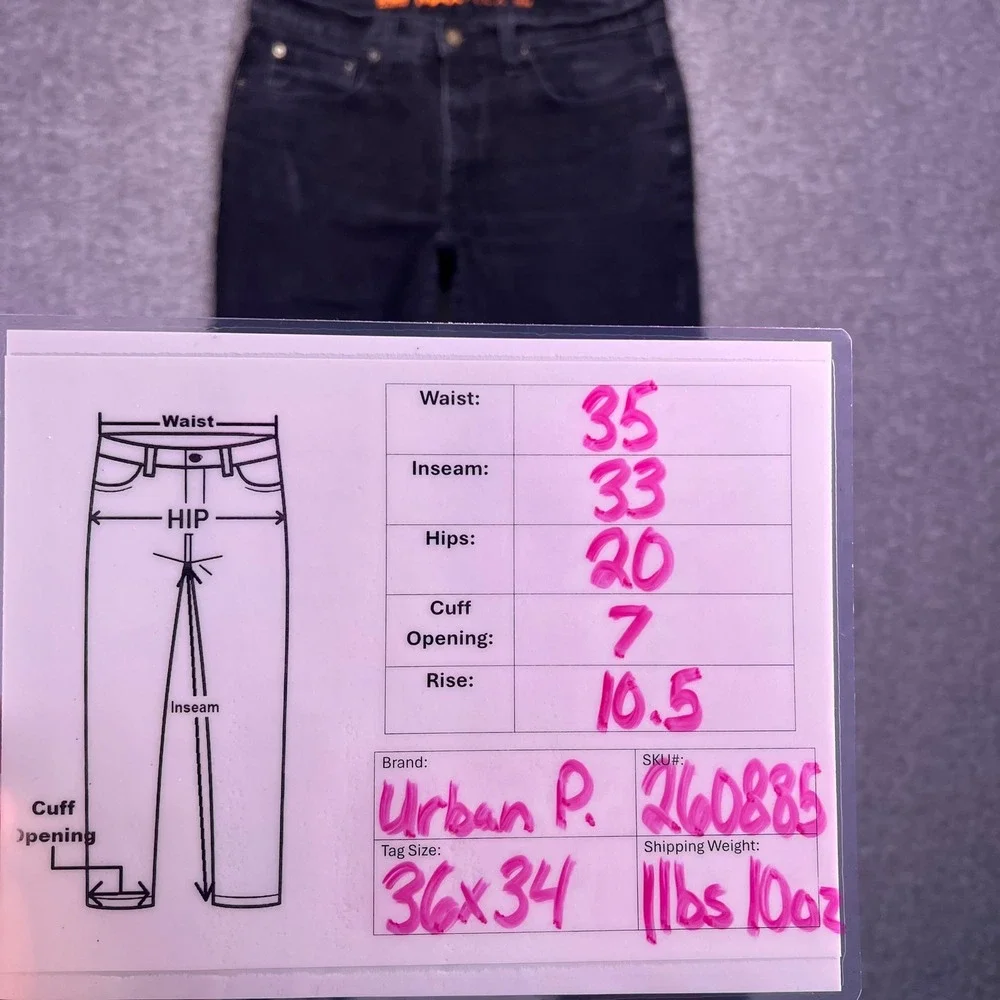 Urban Pipeline Jeans Mens 35x33‎ Black Slim Casual Max Flex Stretch Denim Pants